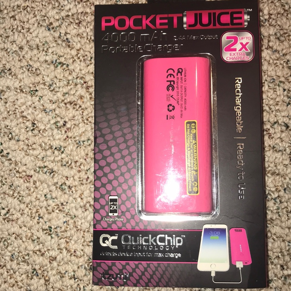 pocket juice  portable charger’2x nwot